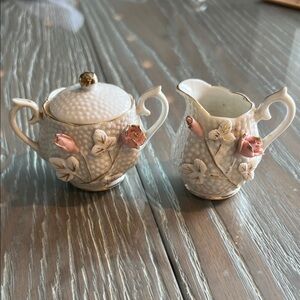 Miniature Covered Sugar and Creamer JAPAN VINTAGE